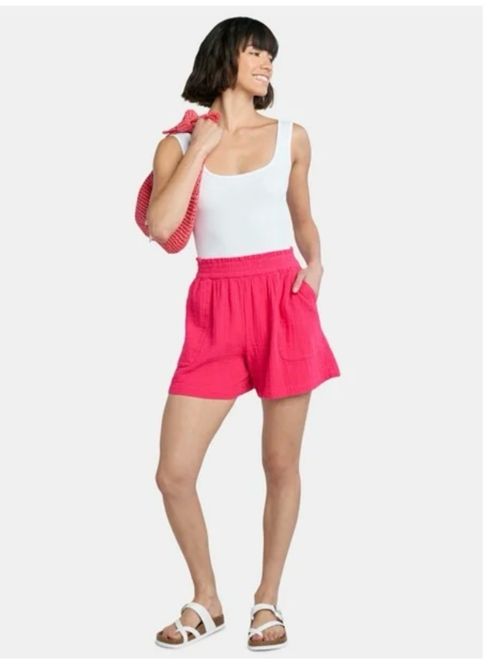 Time and Tru Women's Double Cloth Cotton Shorts, Size XL